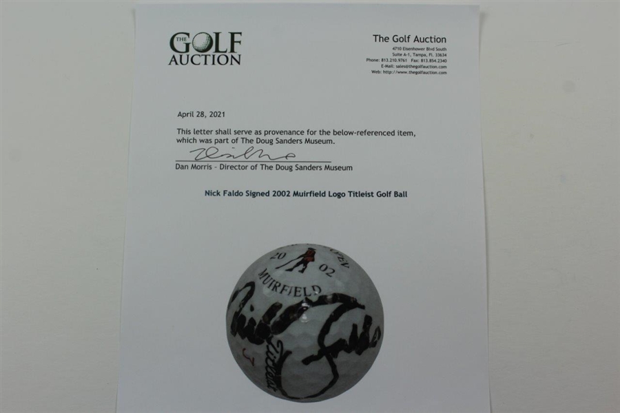 Nick Faldo Signed 2002 Muirfield Logo Titleist Golf Ball JSA ALOA