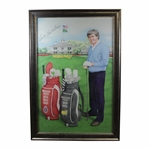 Seve Ballesteros Signed Augusta Clubhouse with Major Championship Winning Golf Bags Kathy Crosse Print - Framed JSA ALOA