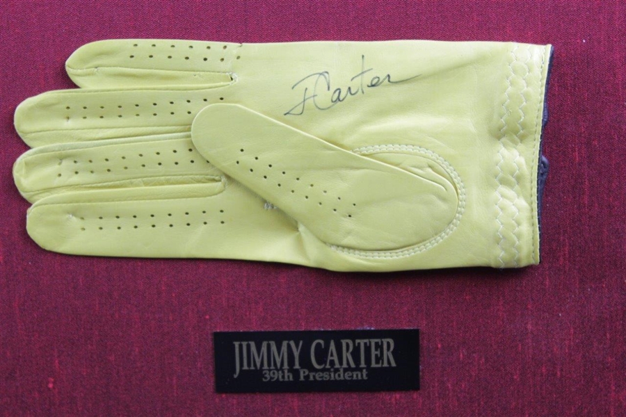 Golf Gloves Signed by Seven (7) Presidents of the United States - Matted & Framed JSA ALOA