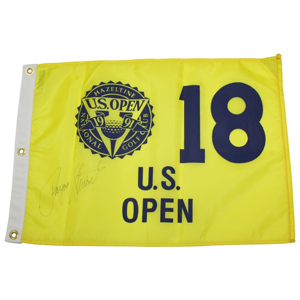 Payne Stewart Signed 1991 US Open at Hazeltine Yellow Screen Flag JSA ALOA 