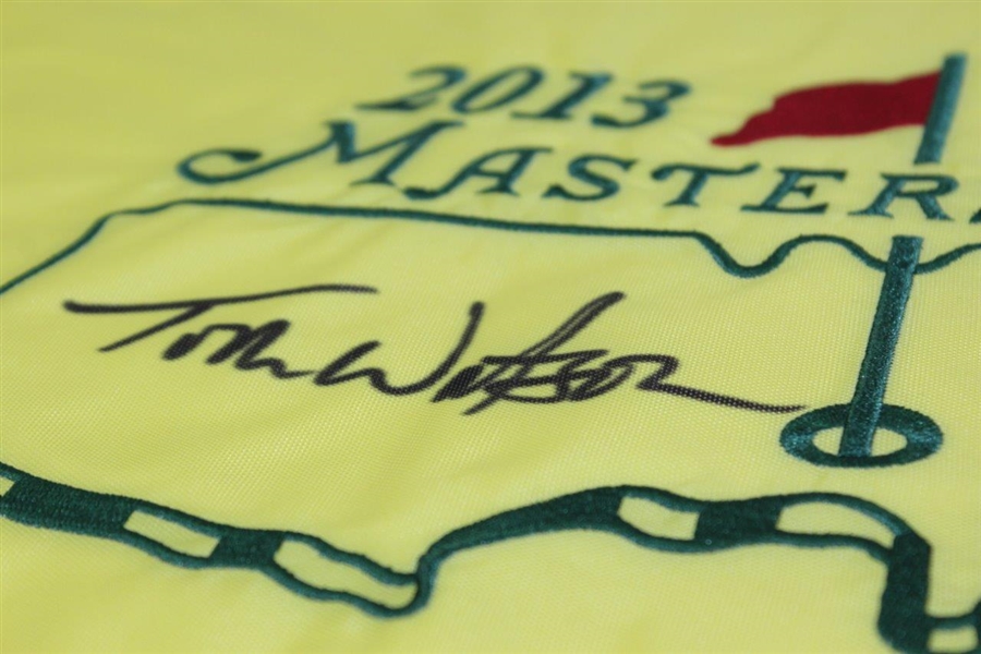 Tom Watson Signed 2013 Masters Embroidered Flag JSA ALOA