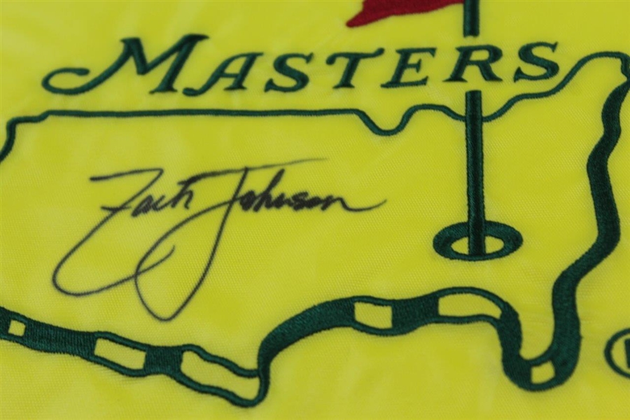 Zach Johnson Signed Undated Masters Embroidered Flag - Charles Coody Collection JSA ALOA
