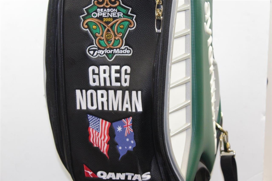 Greg Norman's Personal 2009 TaylorMade Season Opener Qantas Black/White/Green Full Size Golf Bag