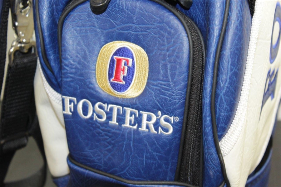 Greg Norman's Personal Burton Qantas Foster's Australian Beer Blue & White Full Size Golf Bag with Flags