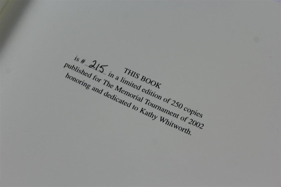 2002 The Memorial Tournament Ltd Ed Book Honoring & Dedicated to Kathy Whitworth #215/250