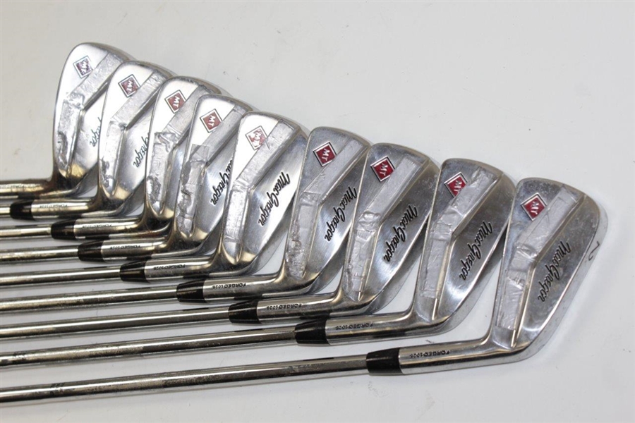 Greg Norman's Personal Used Set of MacGRegor MT Forged1025 Irons with Lead Tape 2-PW
