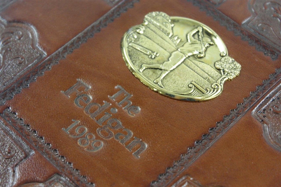 1989 “The Fedigan 1989” Elaborate Tooled Leather Photo Album with Medallion of Golfer