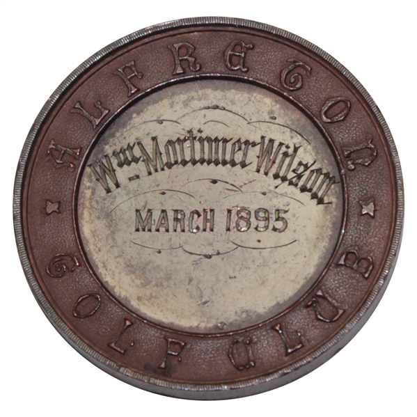1895 Alfreton Golf Club Bronze Medal Inscribed William Mortimer Wilson - March 1895