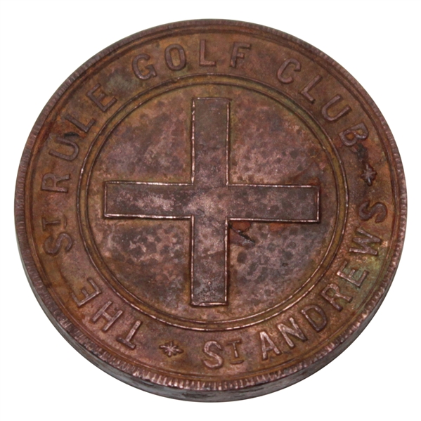 The St. Rule Golf Club St. Andrews Bronze Founders Medal 1898 with St. Andrews Cross Insignia