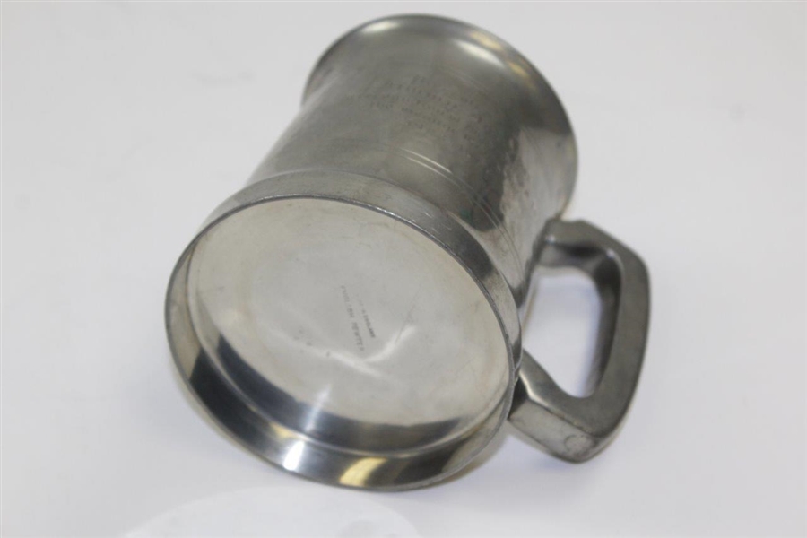 1928-1960 Grange Golf Club Recognition Pewter Tankard Gifted to Jimmy Duncan with Scorecard