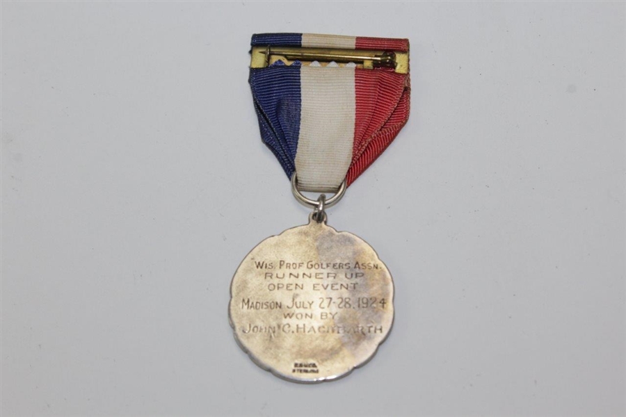 1924 Sterling Silver Wisconsin PGA Open Championship Runner-Up Medal Won by John C. Hackbarth