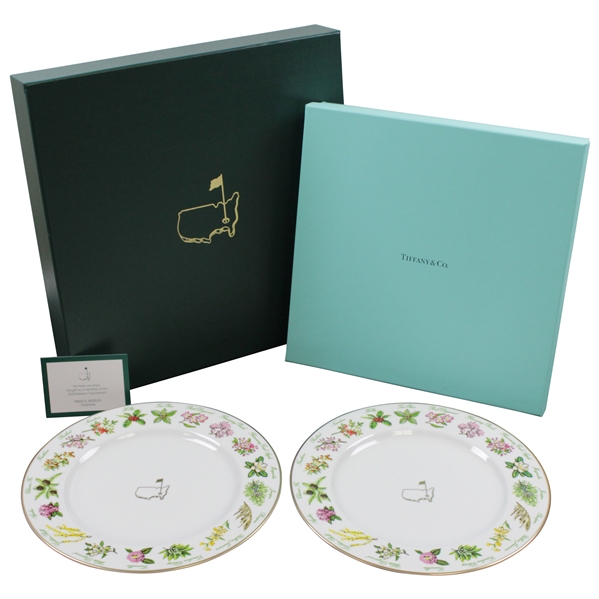 2019 Augusta National Golf Club Ltd Ed Employee Masters Gift Tiffany & Co Beautification Plates In Box with Card