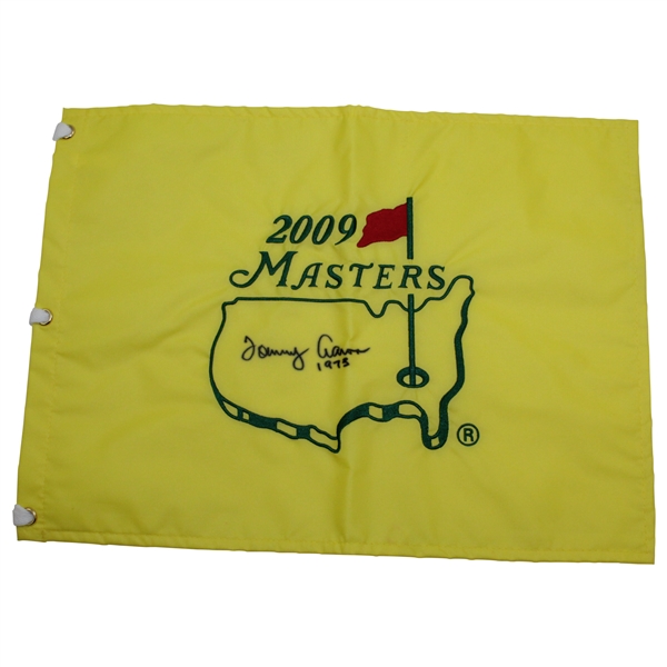 Tommy Aaron Signed 2009 Masters Embroidered Flag with Year Won Notation JSA ALOA