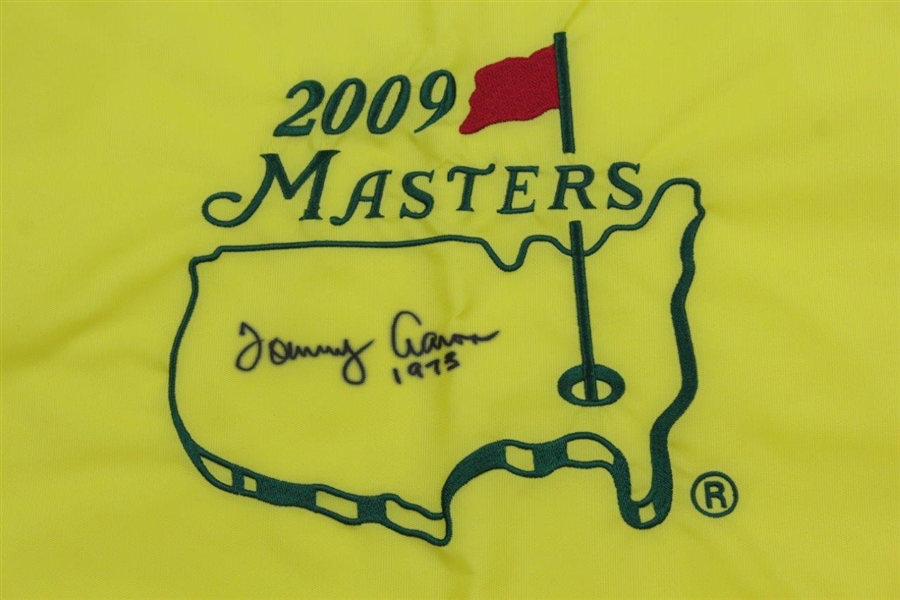 Tommy Aaron Signed 2009 Masters Embroidered Flag with Year Won Notation JSA ALOA