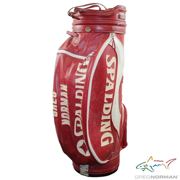 Greg Norman's Personal Classic Spalding 'Greg Norman' Tour Edition Red & White Full Size Golf Bag