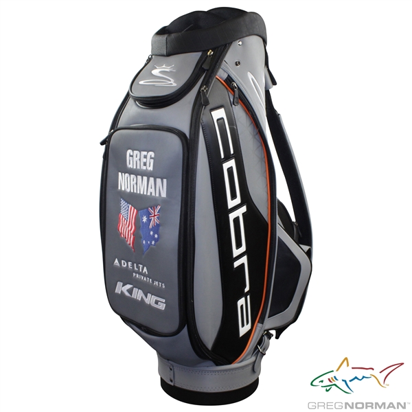 Greg Norman Signed Personal Cobra 'Greg Norman' King Grey & Black with Orange Line Full Size Golf Bag JSA ALOA