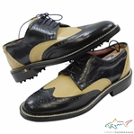 Greg Normans Personal Used Tan & Black Wingtip RC Vero Cudio Golf Shoes - Made in Italy - Size 44