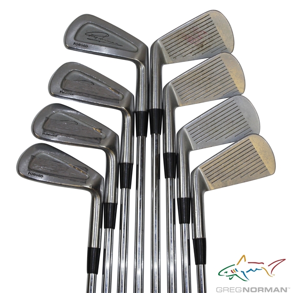 Greg Norman's Personal Used Set of Greg Norman Signature Forged Cobra Irons with Lead Tape 2-9