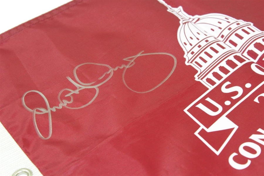 Rory McIlroy & Jim Furyk Signed 2011 US Open at Congressional Red Screen Flag JSA ALOA