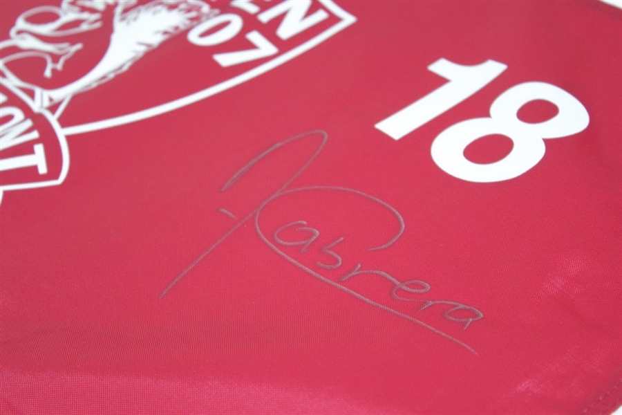 Angel Cabrera Signed 2007 US Open at Oakmont Red Screen Flag JSA ALOA