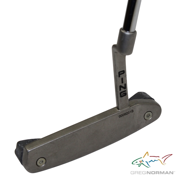 Greg Norman's Personal Used Ping 0008201B Screw Face Putter with Handwritten Shaft Notes