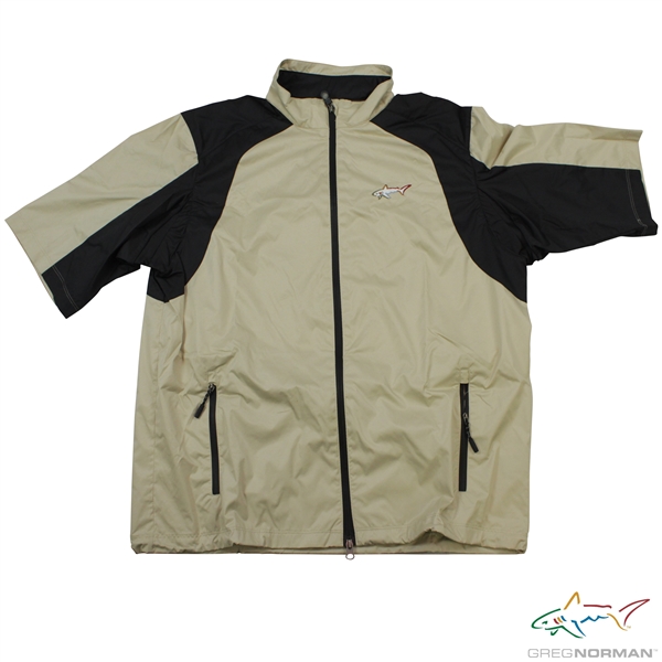 Greg Norman's Personal Used Tan & Black 'Greg Norman' EPIC Nextec Full Zip Short Sleeve Rain Jacket - M/M