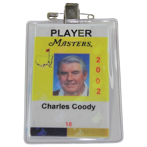 Charles Coody's 2002 Masters Tournament Player ID Badge #18