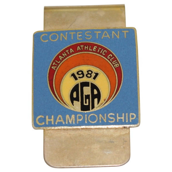 Charles Coody's 1981 PGA Championship at Atlanta Athletics Club Contestant Badge/Clip