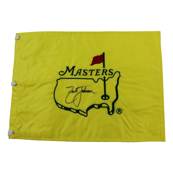 Zach Johnson Signed Undated Masters Embroidered Flag - Charles Coody Collection JSA ALOA