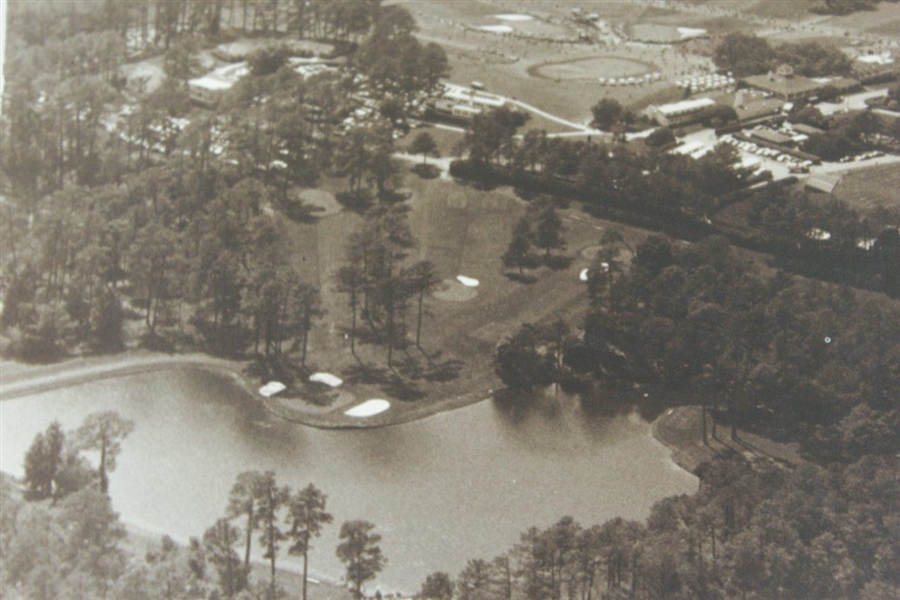 Vintage Presentation Aerial Photo of Augusta National Golf Club During Unknown Masters Tournament Year