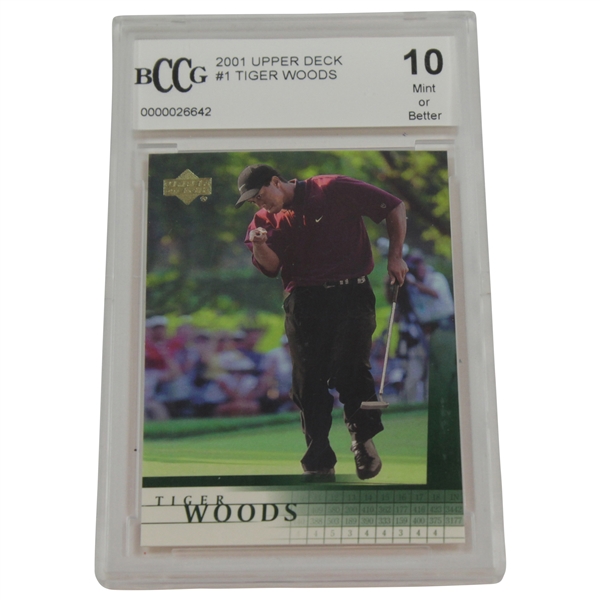 Tiger Woods 2001 Upper Deck Golf Card BCCG 10 Mint or Better 0000026642