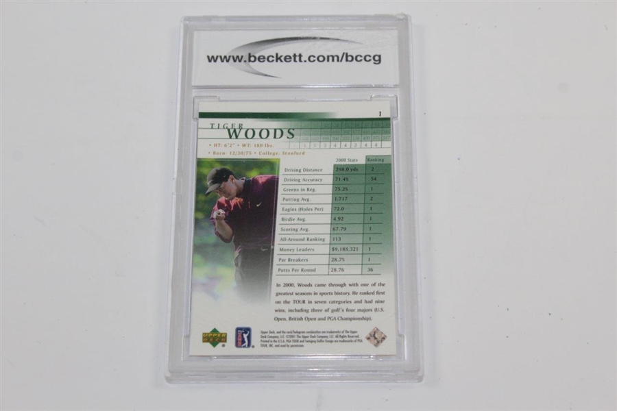 Tiger Woods 2001 Upper Deck Golf Card BCCG 10 Mint or Better 0000026642