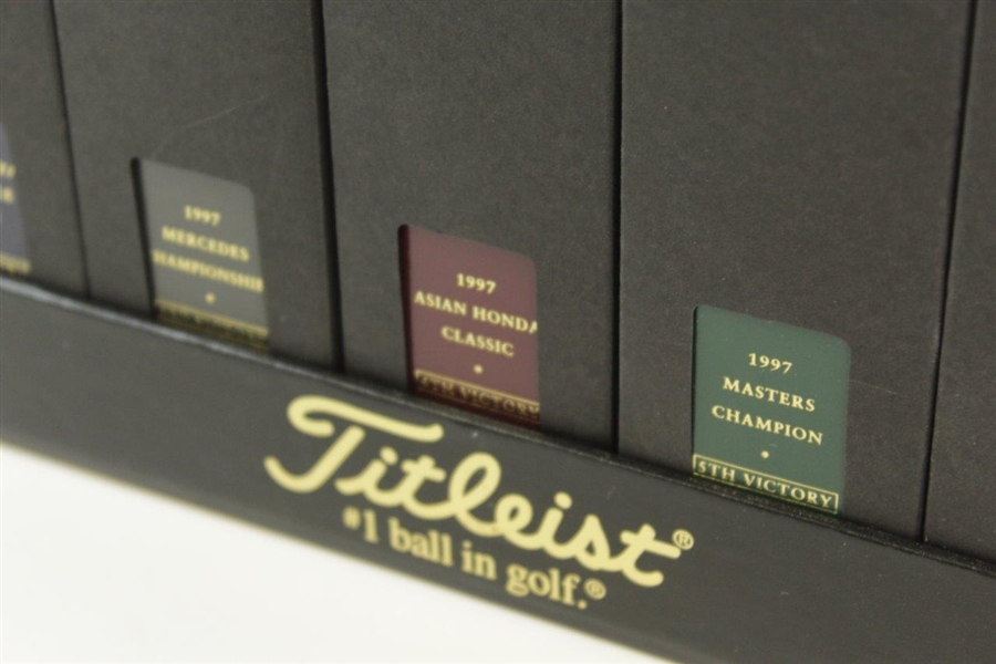 Tiger Woods Titleist Ltd Ed Commemorative Deluxe Golf Boxes with Balls - First 7 Wins