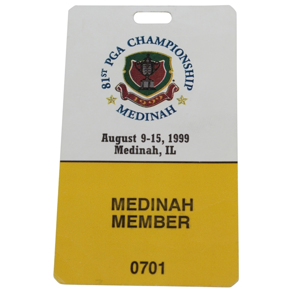 1999 PGA Championship at Medinah CC Medinah Member Series Ticket #0701 - Tiger Woods Winner