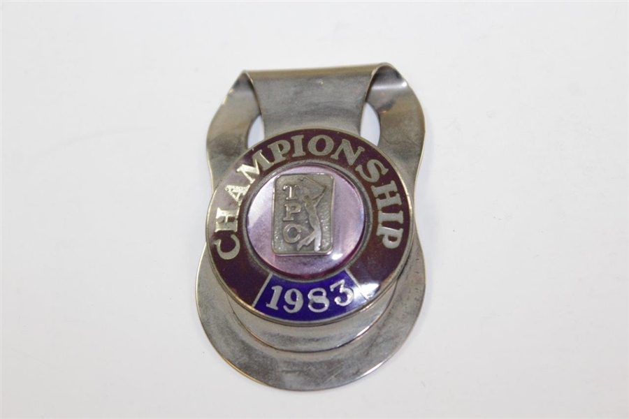 Barry Jaeckel's 1983 TPC Championship Contestant Clip/Badge With Case