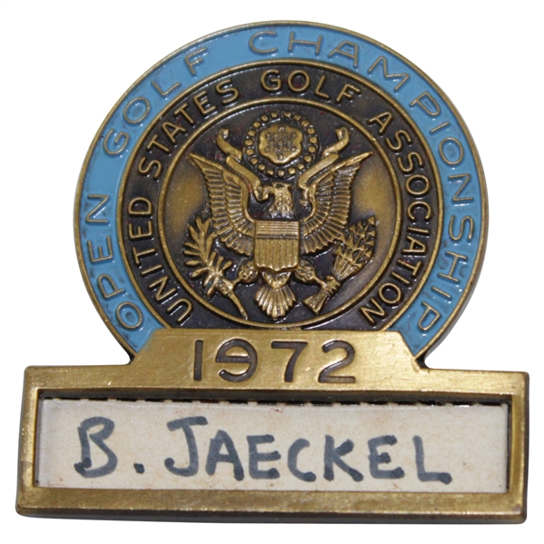 Barry Jaeckel's 1972 US Open at Pebble Beach Contestant Badge