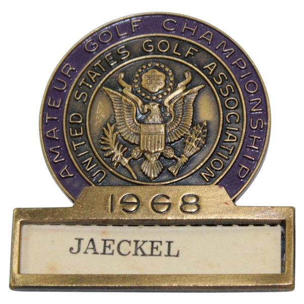 Barry Jaeckel's 1968 US Amateur Golf Championship Contestant Badge