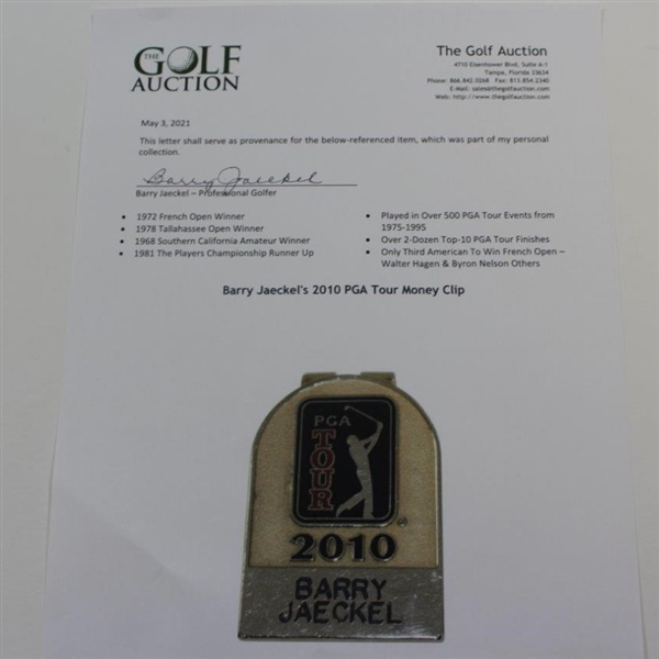 Barry Jaeckel's 2010 PGA Tour Money Clip
