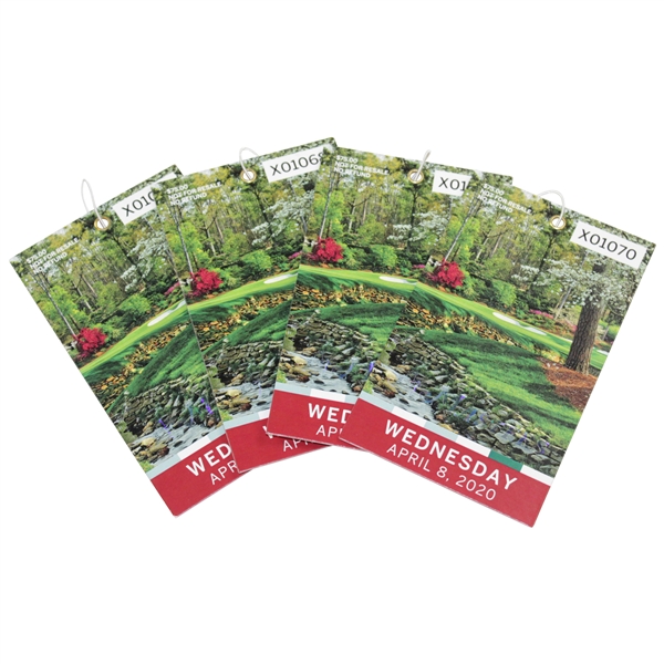 Four (4) 2020 Masters Tournament Wednesday Tickets with Original String