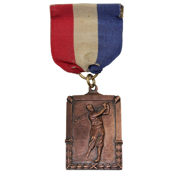 Southern Intercollegiate Golf Tournament Third Place Team Medal with Ribbon - Bobby Jones Depiction