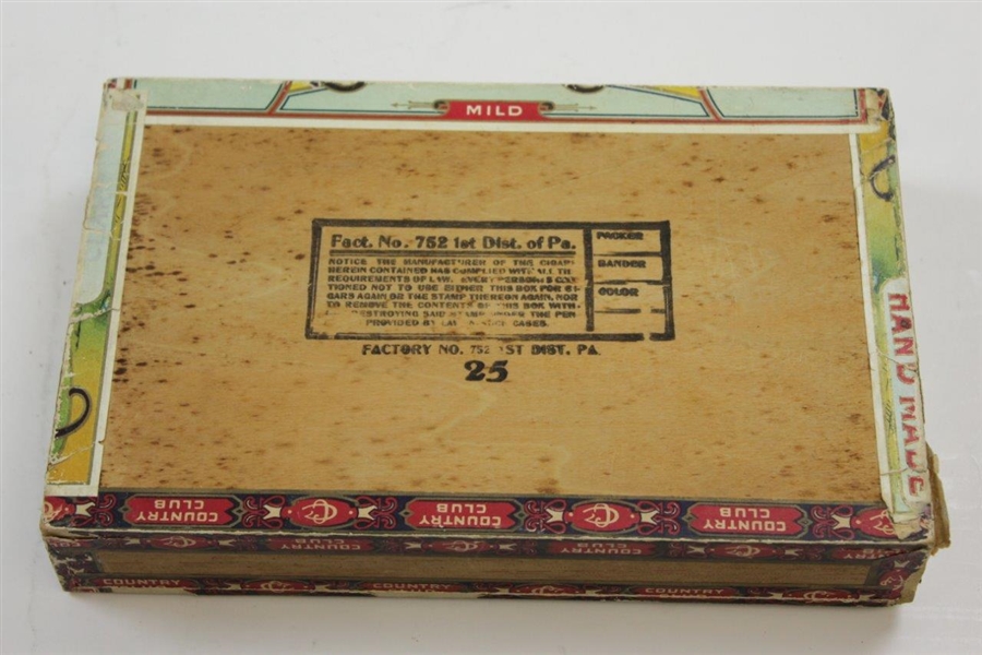 The Country Club 'Brookline' W.H. Snyder & Sons Hand Made Cigar Box - Seldom Seen