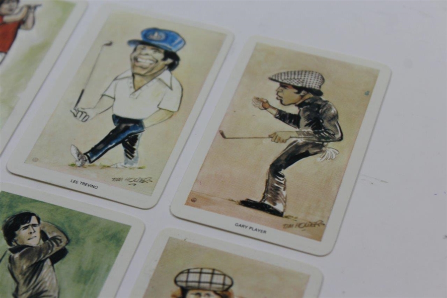 Set Of 6 Miniature Ltd Ed 'Flik Golf Cards' - Nicklaus, Seve, Faldo, Trevino, Player, & Watson