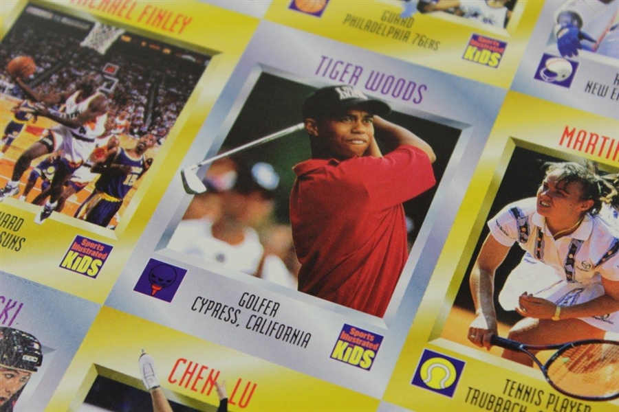 Tiger Woods 1996 Rookie Sports Illustrated for Kids Golf Card in Uncut Sheet