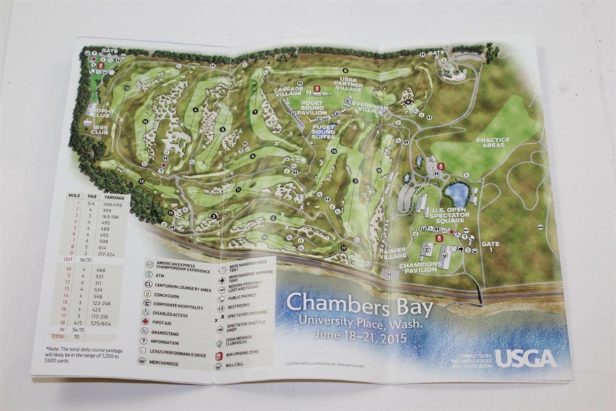 Nine (9) 2015 US Open at Chambers Bay Tickets with Groupings & Starting Times - Jordan Spieth Win