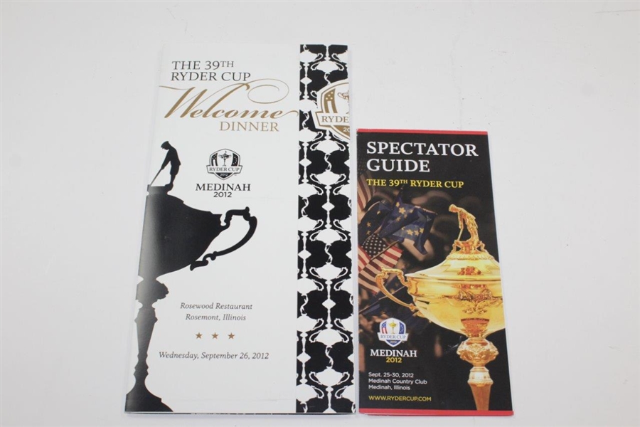 2012 Ryder Cup at Medinah Country Club Tickets, Spectator Guide, & Welcome Dinner Menu