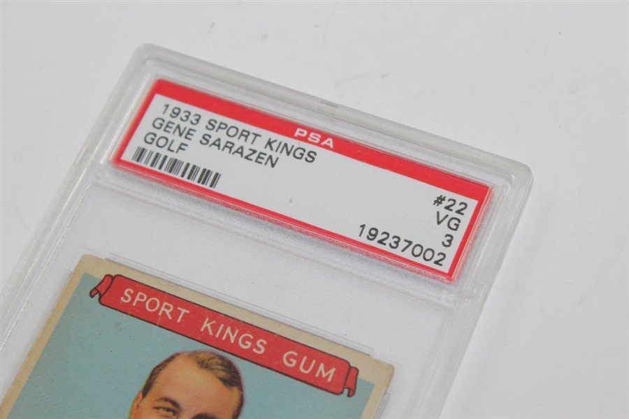 Gene Sarazen 1933 Sports Kings Gum Golf Card PSA Slabbed & Graded VG 3 19237002