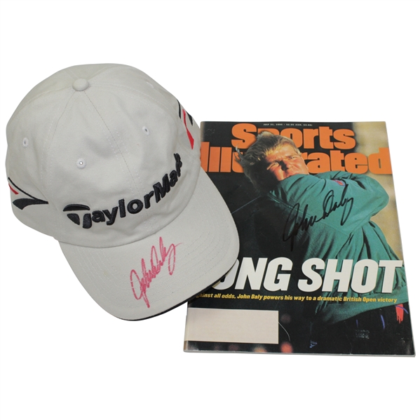 John Daly Signed Taylormade Hat & Sports Illustrated Cover Long Shot JSA ALOA 