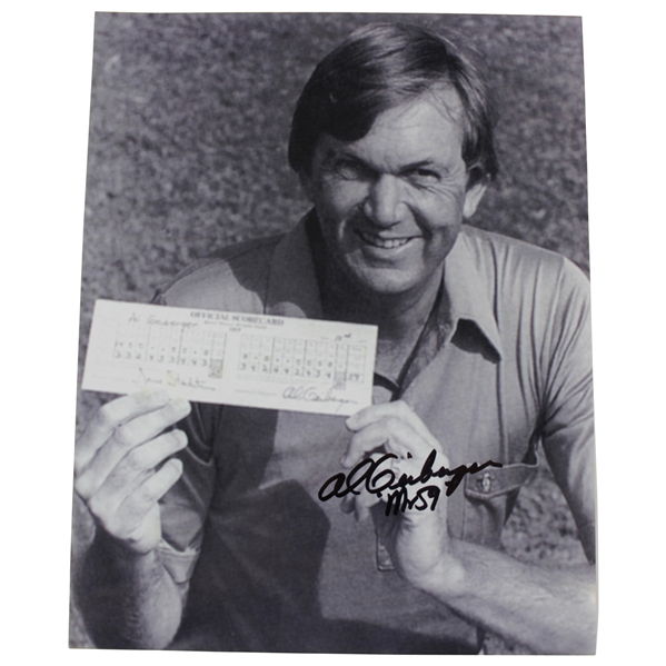 Al Geiberger Signed 1977 Danny Thomas '59' Scorecard Photo JSA ALOA