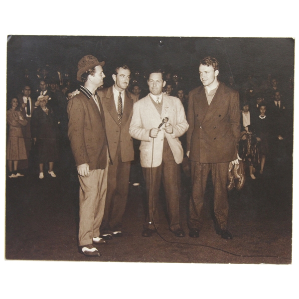 Bobby Jones With Microphone Next To Jimmy Demaret & Lloyd Mangrum - Frank Christian Original Photo