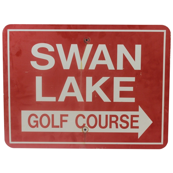 Red Swan Lake Golf Course Metal Sign